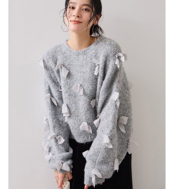 VIS「【WEB限定】ゆるっとボリュームリボンモチーフニット」|ニット・セーター|