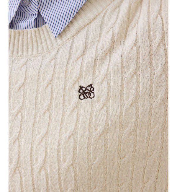 VIS「ハイゲージケーブシャツドッキングプルオーバー」|ニット・セーター|