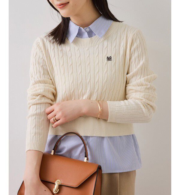 VIS「ハイゲージケーブシャツドッキングプルオーバー」|ニット・セーター|キナリ(16)