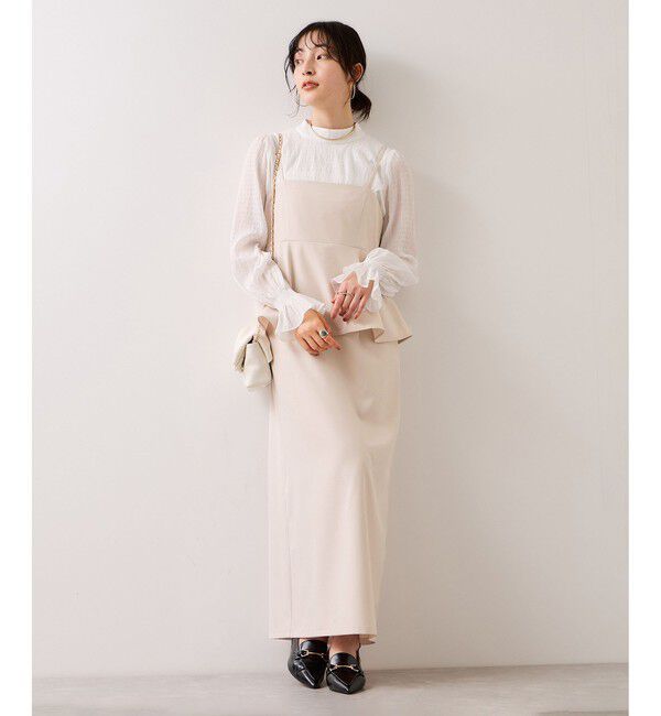 VIS「【WEB限定】美easyコンフォートツイルペプラム切替キャミワンピース/イージーケア・UVケア」|ワンピース|