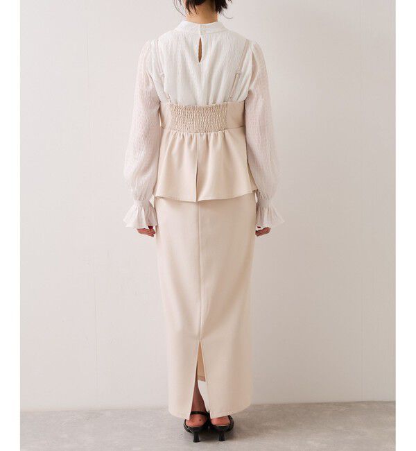 VIS「【WEB限定】美easyコンフォートツイルペプラム切替キャミワンピース/イージーケア・UVケア」|ワンピース|