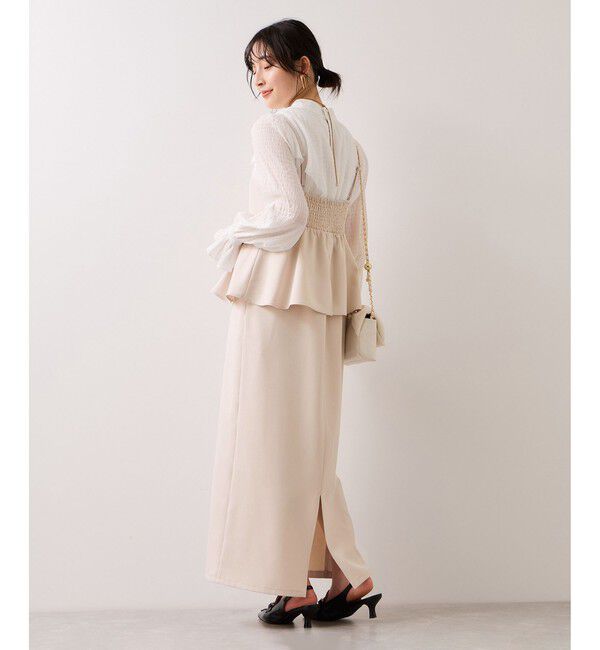 VIS「【WEB限定】美easyコンフォートツイルペプラム切替キャミワンピース/イージーケア・UVケア」|ワンピース|