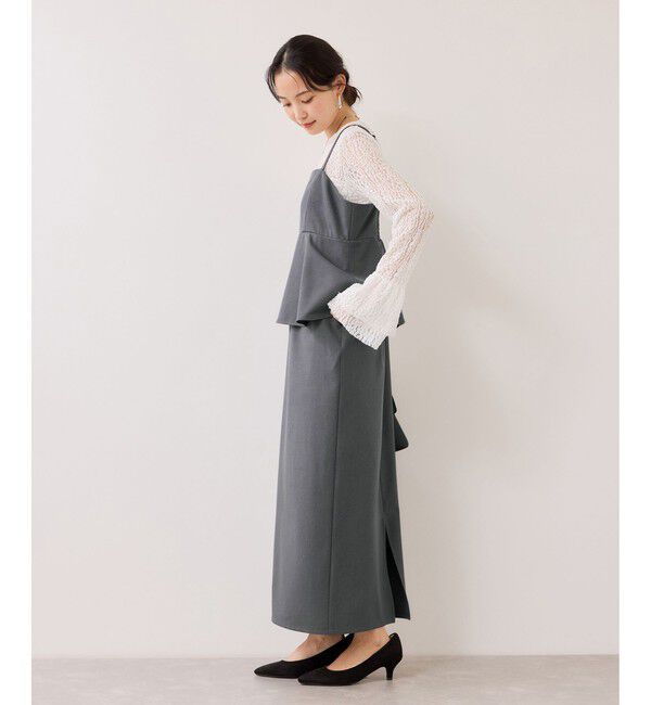 VIS「【WEB限定】美easyコンフォートツイルペプラム切替キャミワンピース/イージーケア・UVケア」|ワンピース|