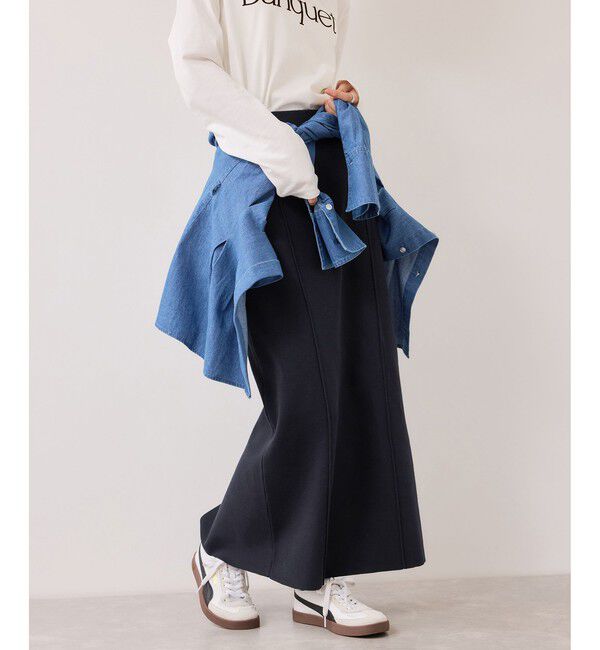 VIS「ピンタックデザインニットスカート」|スカート|