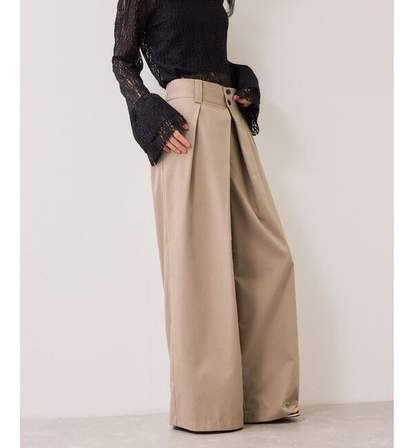 VIS「フロントタックデザインワイドパンツ」|チノ|