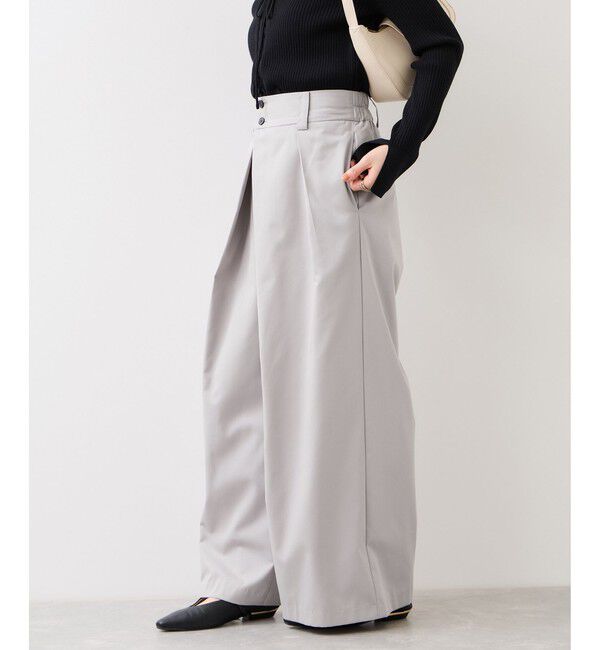 VIS「フロントタックデザインワイドパンツ」|チノ|