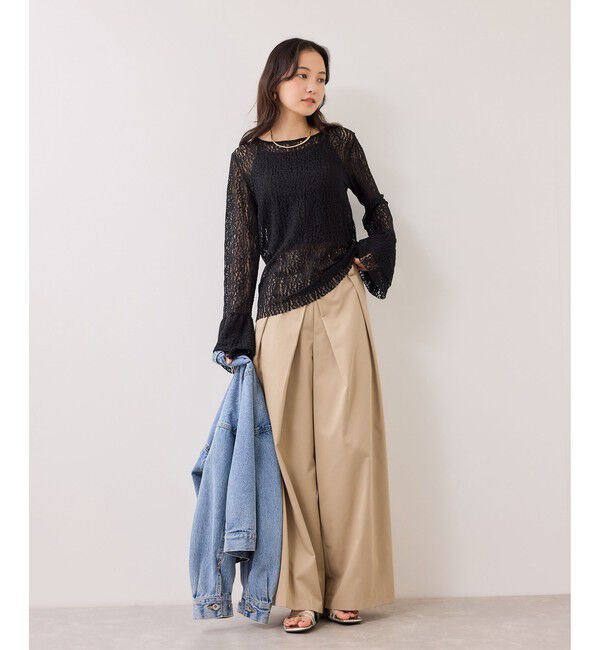 VIS「フレアスリーブレーストップス」|Tシャツ・カットソー|