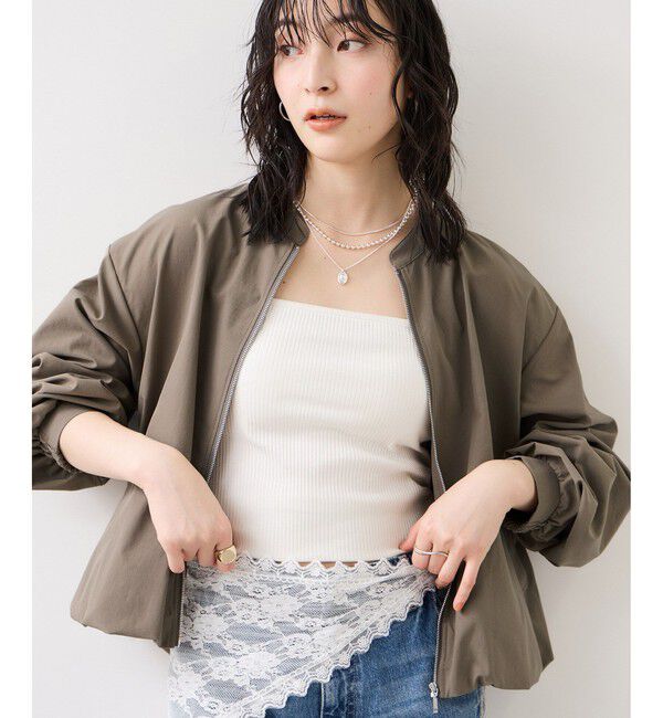 VIS「ボリュームバルーンブルゾン/UVケア・イージーケア」|ブルゾン・スタジャン|カーキー(36)