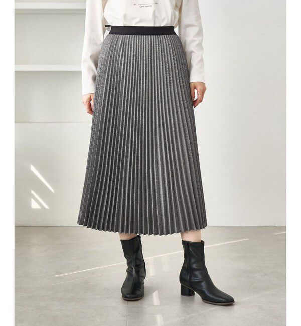 Rope&rsquo;Picnic「ラメチェックプリーツスカート/着丈が選べる」|スカート|