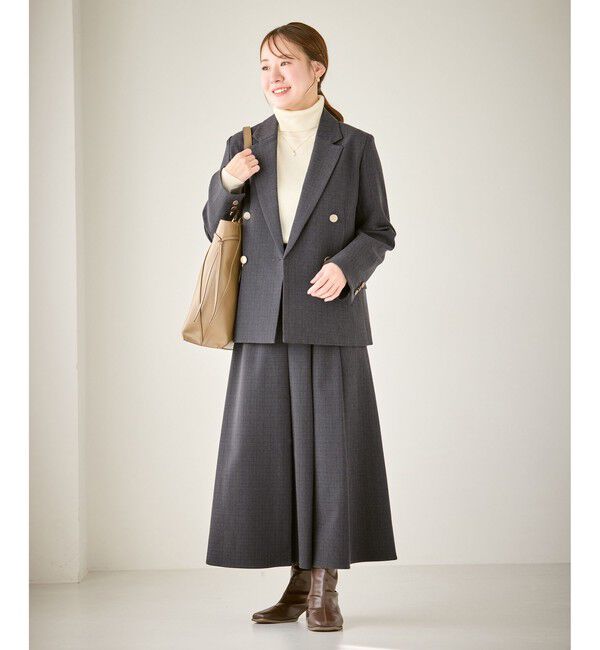 Rope&rsquo;Picnic「【低身長・小柄さんサイズ】レディハンサムシリーズ ウールライク金ボタンジャケット(総裏地)」|テーラードジャケット|