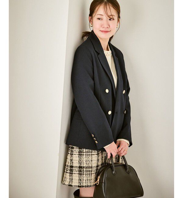 Rope&rsquo;Picnic「【低身長・小柄さんサイズ】レディハンサムシリーズ ウールライク金ボタンジャケット(総裏地)」|テーラードジャケット|