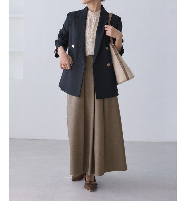 Rope&rsquo;Picnic「【低身長・小柄さんサイズ】レディハンサムシリーズ ウールライク金ボタンジャケット(総裏地)」|テーラードジャケット|