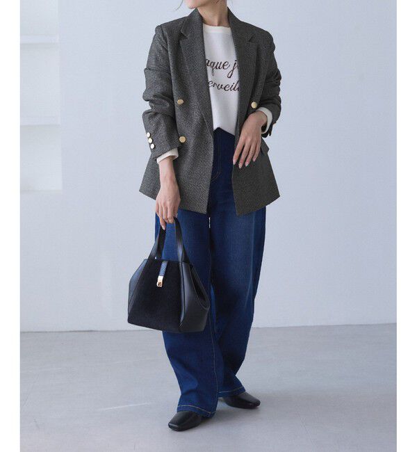 Rope&rsquo;Picnic「【低身長・小柄さんサイズ】レディハンサムシリーズ ウールライク金ボタンジャケット(総裏地)」|テーラードジャケット|