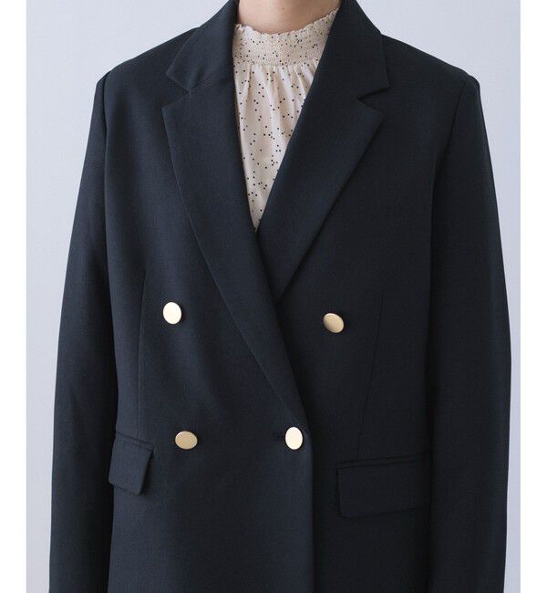 Rope&rsquo;Picnic「【低身長・小柄さんサイズ】レディハンサムシリーズ ウールライク金ボタンジャケット(総裏地)」|テーラードジャケット|