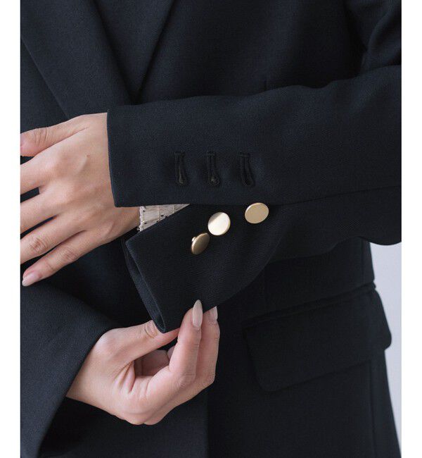 Rope&rsquo;Picnic「【低身長・小柄さんサイズ】レディハンサムシリーズ ウールライク金ボタンジャケット(総裏地)」|テーラードジャケット|