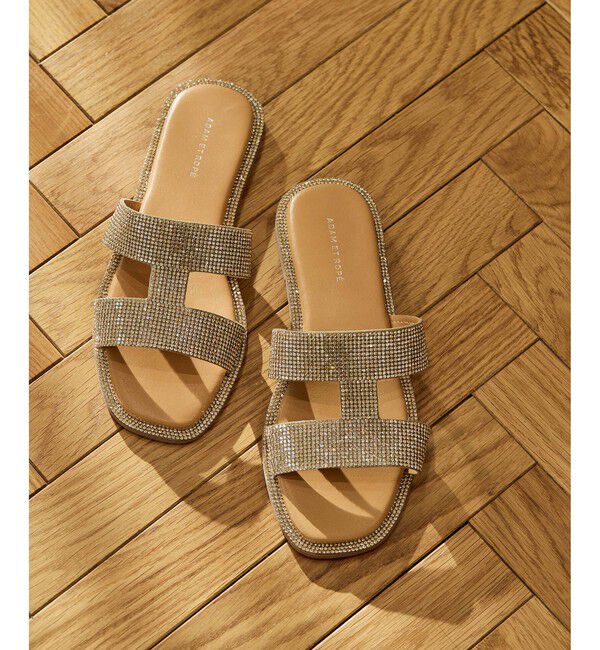 ADAM ET ROPE'「Iストラップラインストーンサンダル」|サンダル|