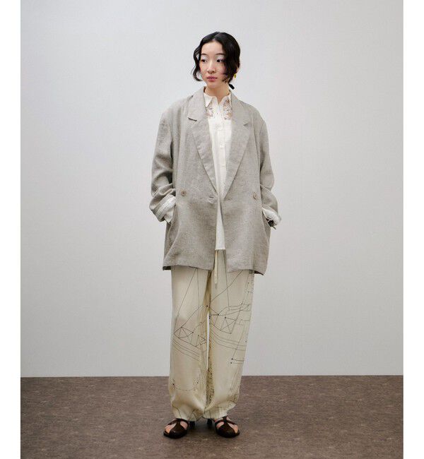 ADAM ET ROPE'「アーキテクチャープリントパンツ」|チノ|