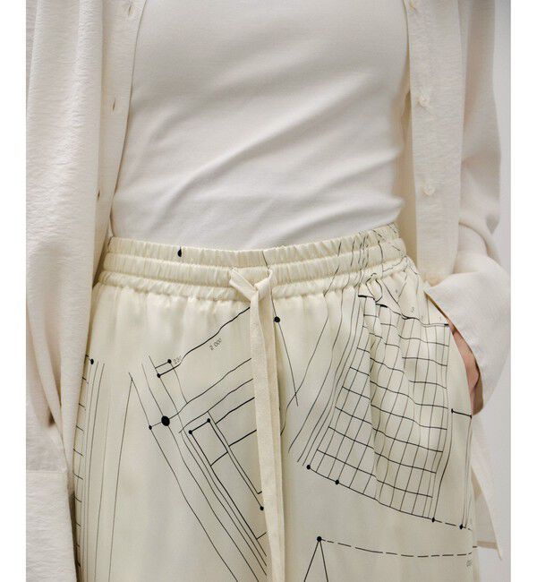 ADAM ET ROPE'「アーキテクチャープリントパンツ」|チノ|