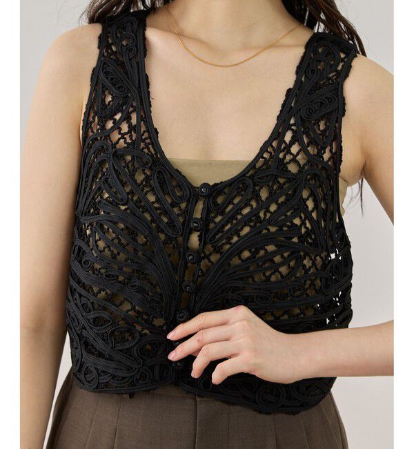 ADAM ET ROPE'「コードレースタンクジレ」|ベスト・ジレ|