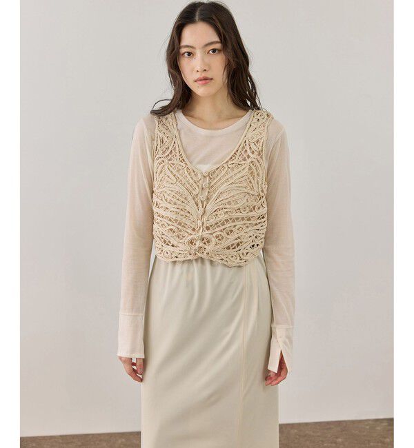 ADAM ET ROPE'「コードレースタンクジレ」|ベスト・ジレ|