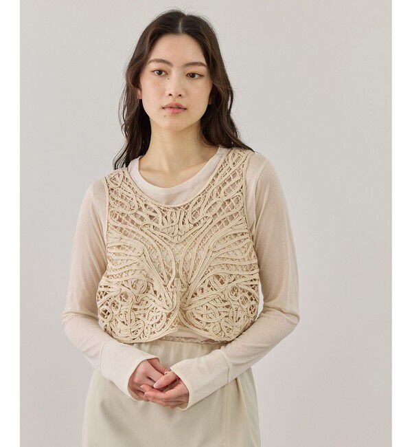 ADAM ET ROPE'「コードレースタンクジレ」|ベスト・ジレ|