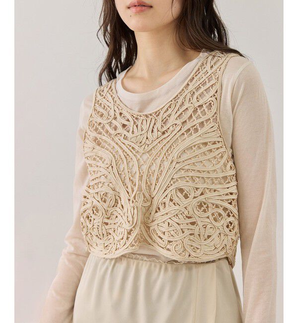 ADAM ET ROPE'「コードレースタンクジレ」|ベスト・ジレ|