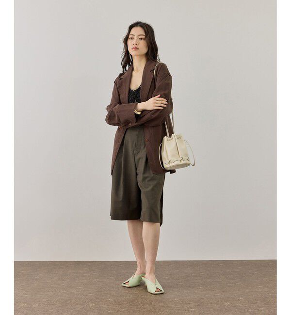 ADAM ET ROPE'「【サステナブル】アジャストハーフパンツ」|チノ|