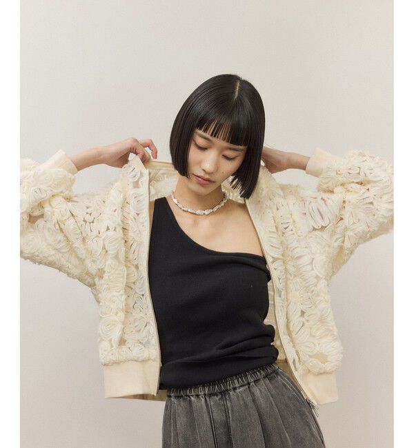 ADAM ET ROPE'「シルク混ワンショルタンクトップ」|タンクトップ|