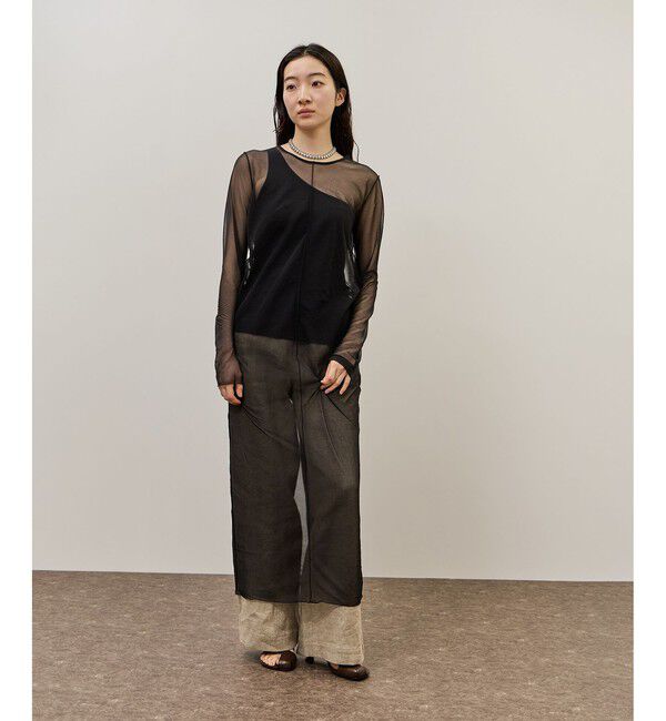 ADAM ET ROPE'「シアーロングスリーブワンピース」|ワンピース|