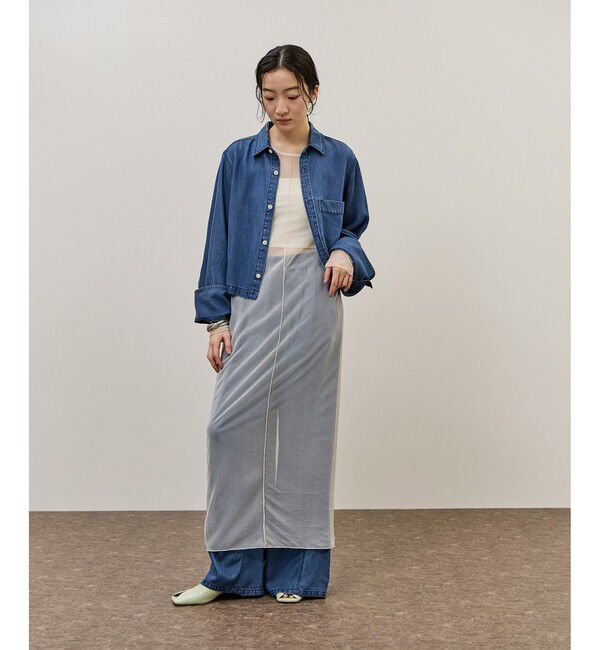 ADAM ET ROPE'「シアーロングスリーブワンピース」|ワンピース|