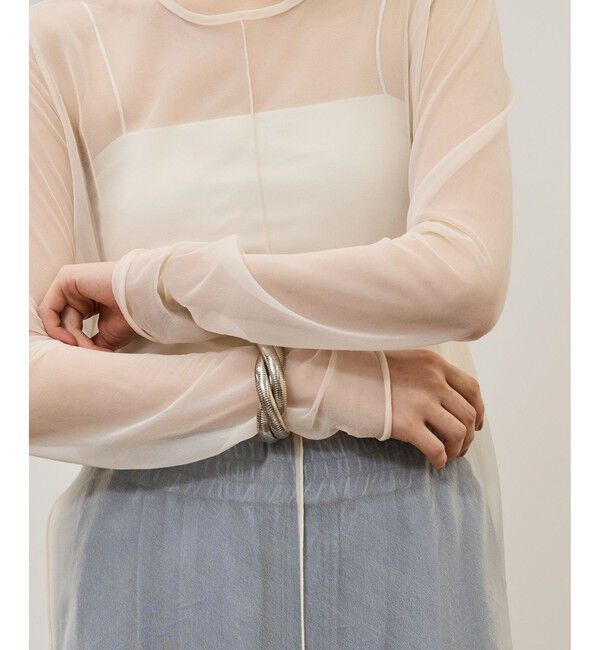 ADAM ET ROPE'「シアーロングスリーブワンピース」|ワンピース|