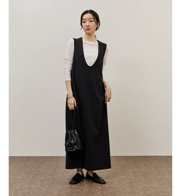 ADAM ET ROPE'「ディープネックカットソーワンピース」|ワンピース|