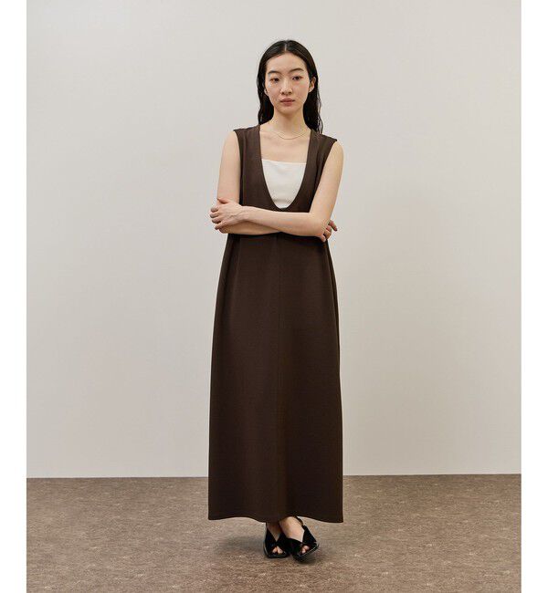 ADAM ET ROPE'「ディープネックカットソーワンピース」|ワンピース|