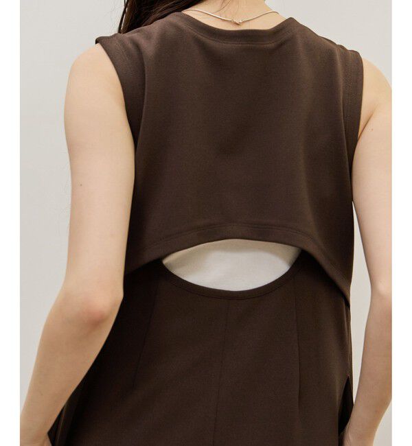 ADAM ET ROPE'「ディープネックカットソーワンピース」|ワンピース|