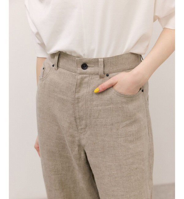 ADAM ET ROPE'「リネン5ポケットパンツ」|チノ|