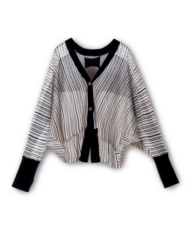  「シアーストライプニットカーディガン」|ニット・セーター|
