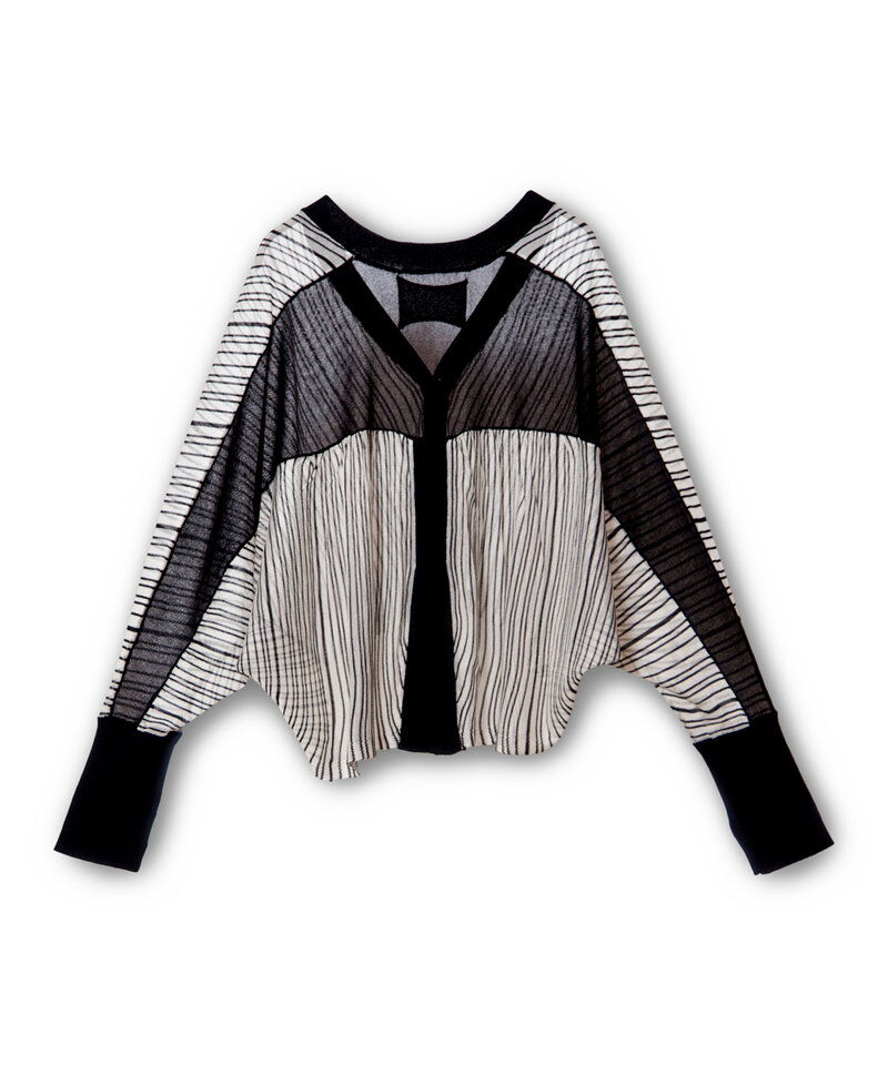  「シアーストライプニットカーディガン」|ニット・セーター|