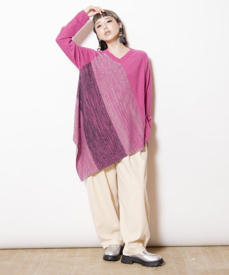  「アシンメトリーニットプルオーバー」|ニット・セーター|