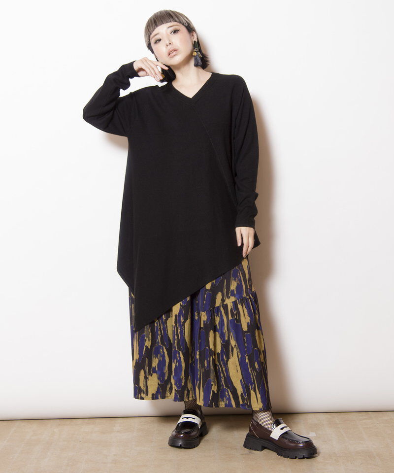  「アシンメトリーニットプルオーバー」|ニット・セーター|