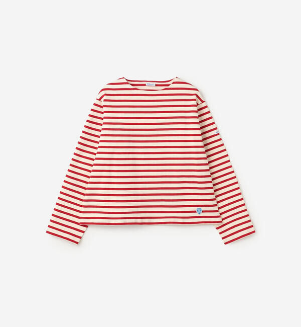 ORCIVAL「ORCIVAL | コットンロード クルーネック ワイドフレンチバスクTシャツ WOMEN」|Tシャツ・カットソー|RED系1