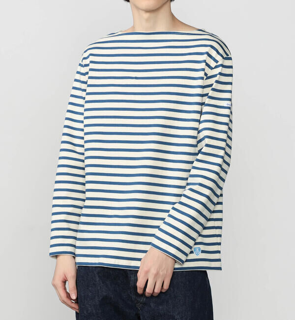 ORCIVAL「ORCIVAL | コットンロード ボートネック フレンチバスクTシャツ MEN」|Tシャツ・カットソー|BLUE系1