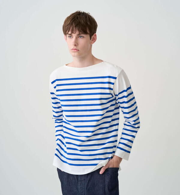 ORCIVAL「ORCIVAL | ラッセル ボートネック フレンチセーラーTシャツ MEN」|Tシャツ・カットソー|BLUE系1