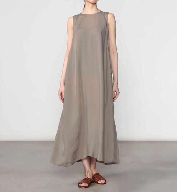 LE GLAZIK「LE GLAZIK | キュプラ ノースリーブワンピース WOMEN」|ワンピース|GREIGE