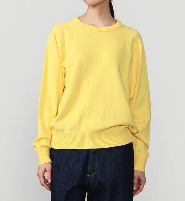Morris & Sons「MORRIS & SONS | コットン サドルショルダーニット WOMEN」|ニット・セーター|YELLOW