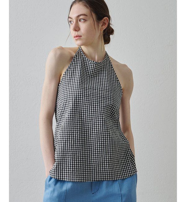 Drawing Numbers「【Drawing Numbers】オーガニックコットンホルターキャミソール」|シャツ・ブラウス|ブラック