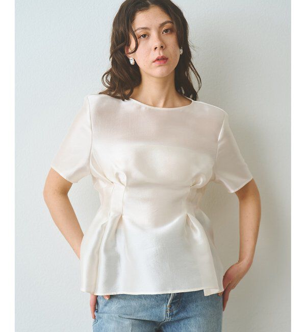  「【インフルエンサーコラボ】オーガンジーペプラムブラウス」|シャツ・ブラウス|