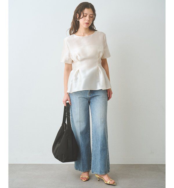  「【インフルエンサーコラボ】オーガンジーペプラムブラウス」|シャツ・ブラウス|