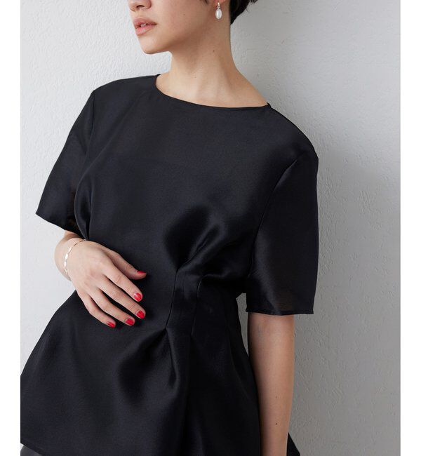  「【インフルエンサーコラボ】オーガンジーペプラムブラウス」|シャツ・ブラウス|