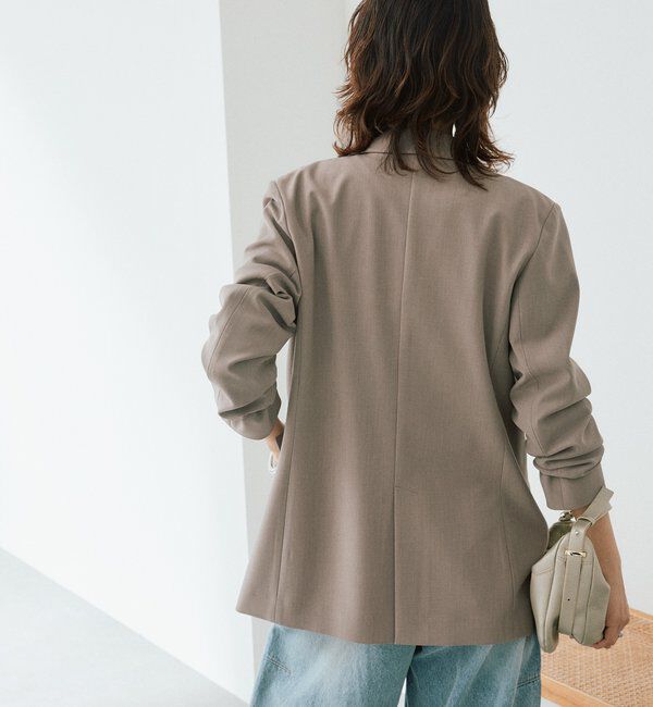  「【オンオフ使える】ドライギャバピークドラペルジャケット」|テーラードジャケット|