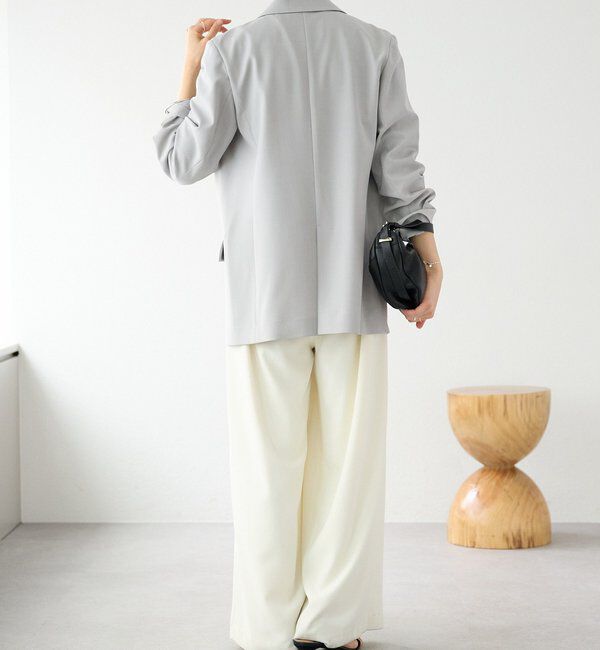  「【オンオフ使える】ドライギャバピークドラペルジャケット」|テーラードジャケット|